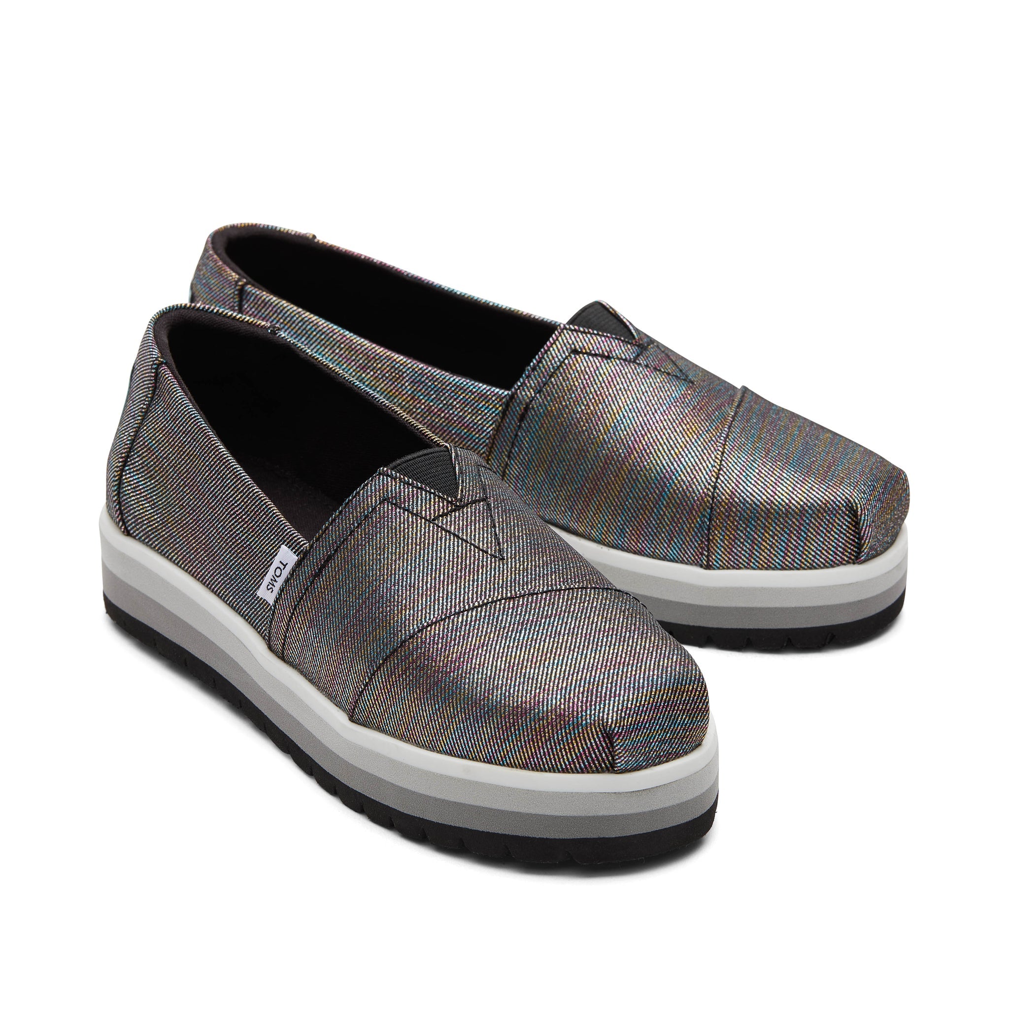 Youth Alp Platform Black Glimmer Kids Shoe Front View