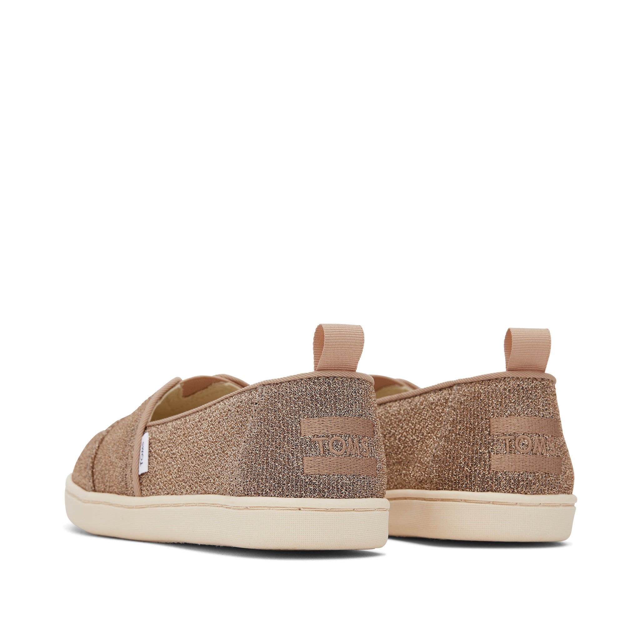 Youth Alpargata Gold Sparkle Knit Kids Shoe Back View