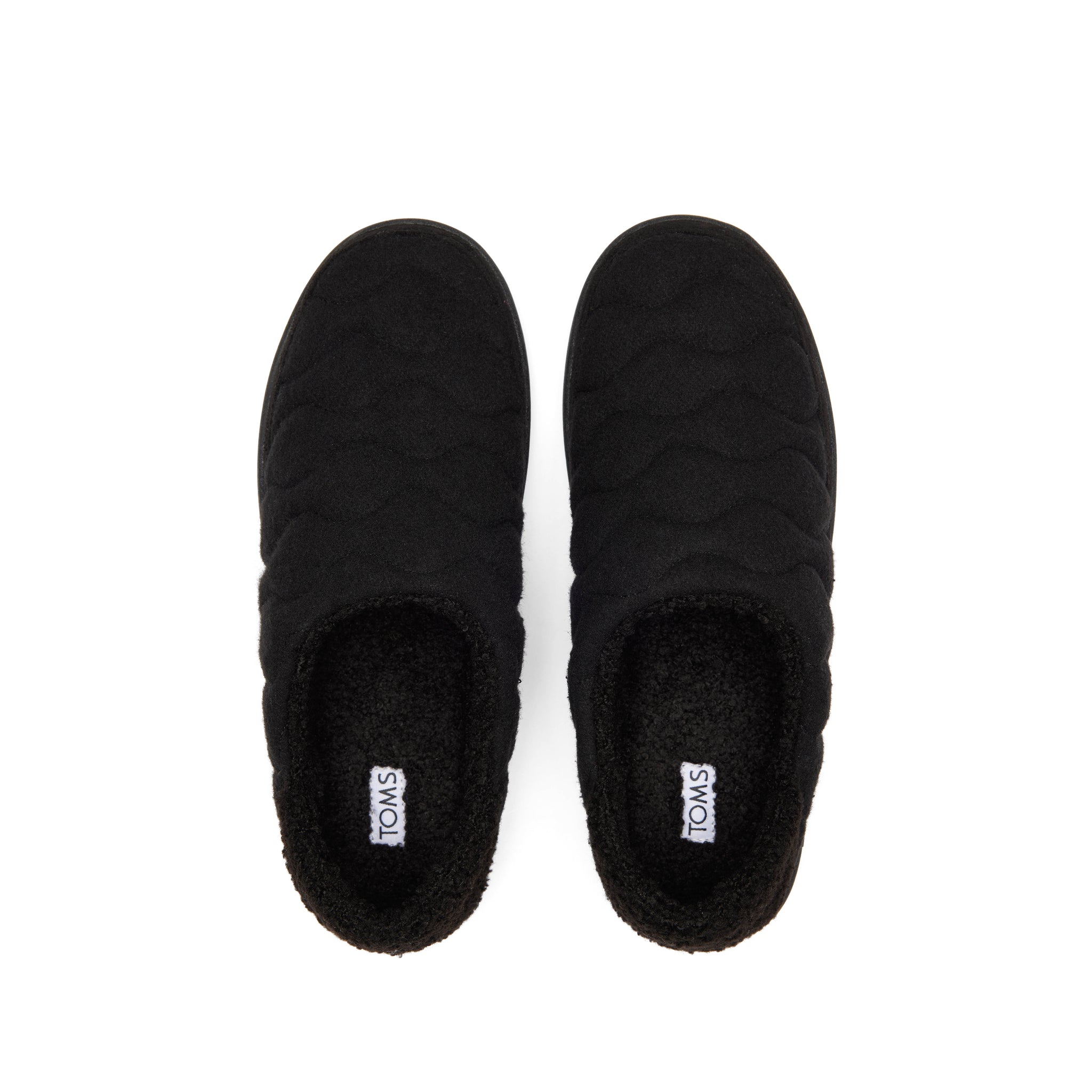 Ezra Black Quilted Convertible Slipper Top View