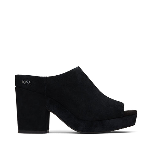 Florence Black Suede Heel Side View