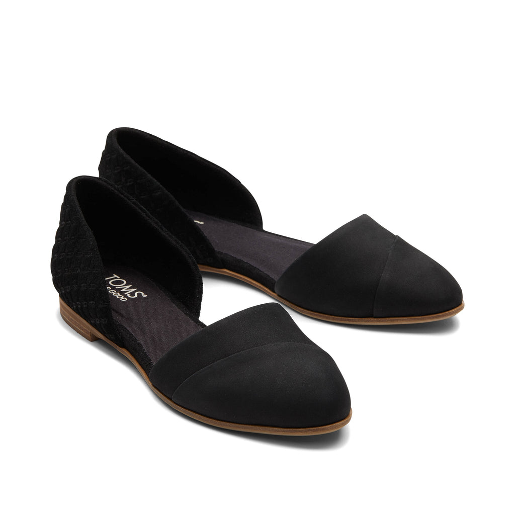 Jutti D'Orsay Black Leather Flat Front View