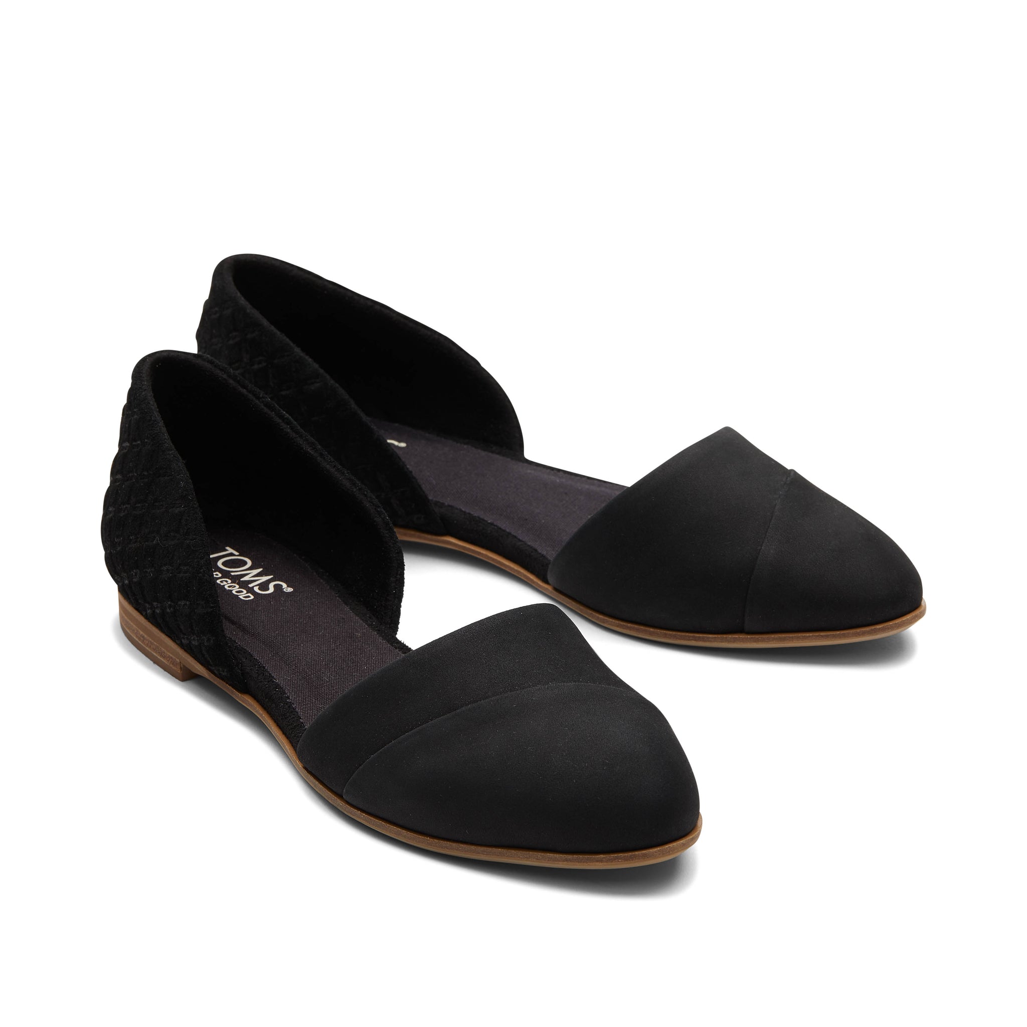 Jutti D'Orsay Black Leather Flat Front View