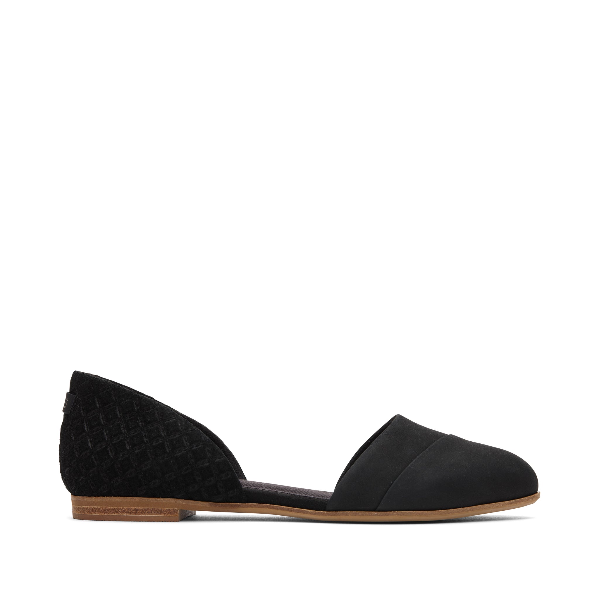 Jutti D'Orsay Black Leather Flat Side View
