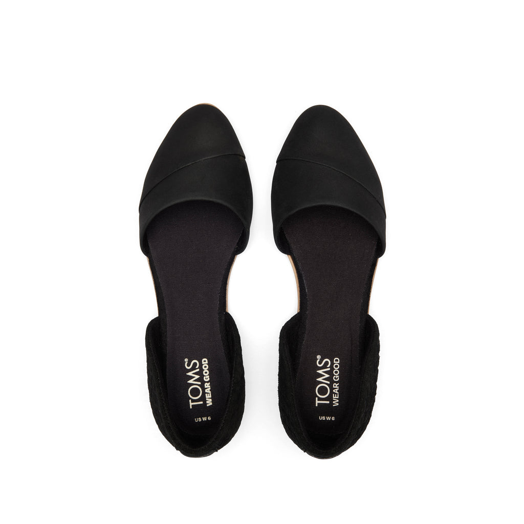 Jutti D'Orsay Black Leather Flat Top View