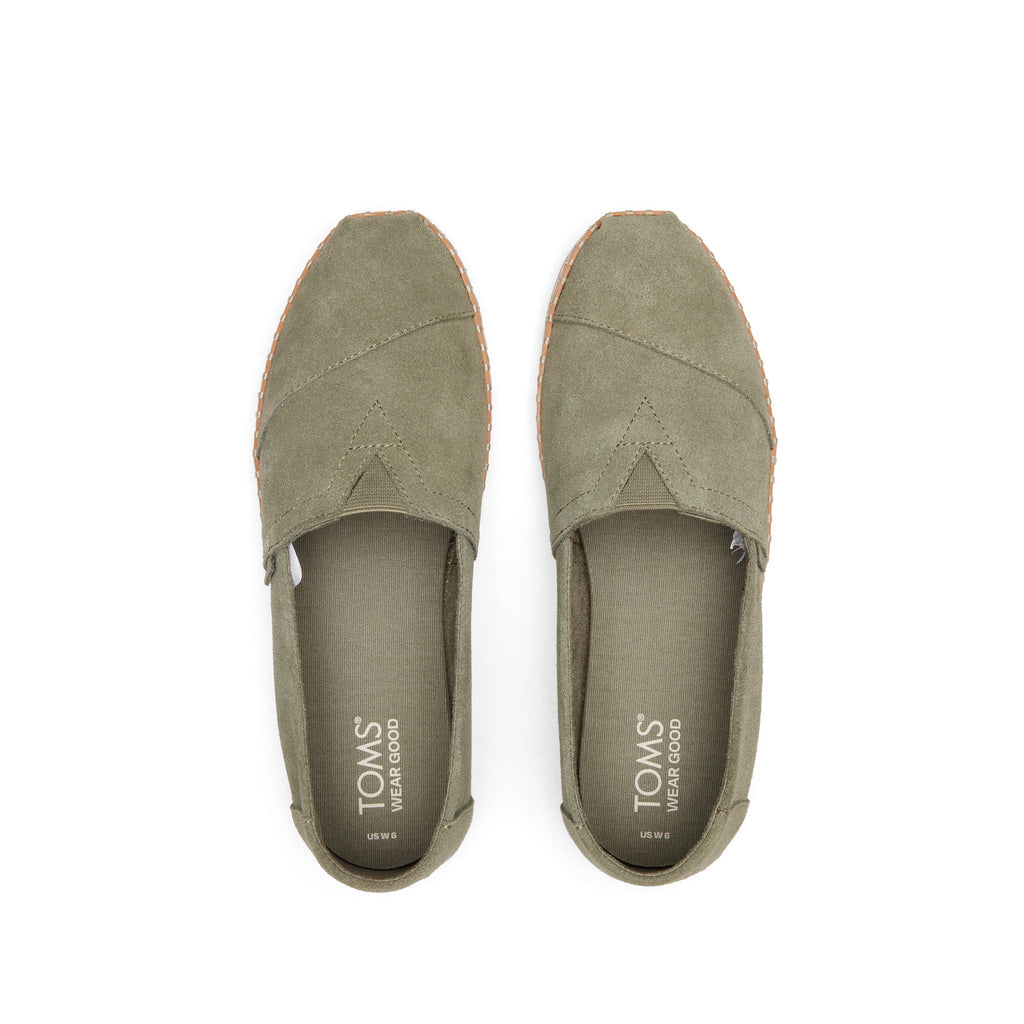 Alpargata Vetiver Suede Leather Wrap Top View