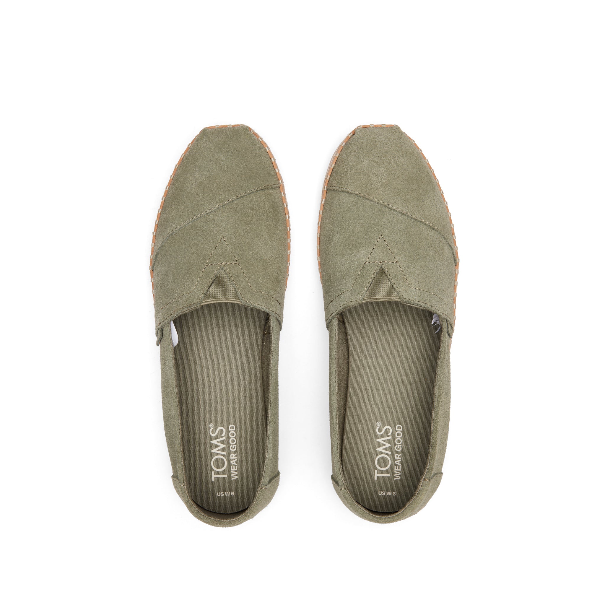 Alpargata Vetiver Suede Leather Wrap Top View