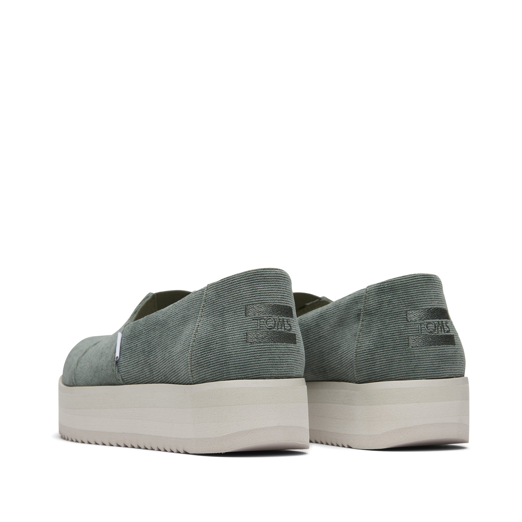 Alpargata Green Corduroy Midform Espadrille Back View