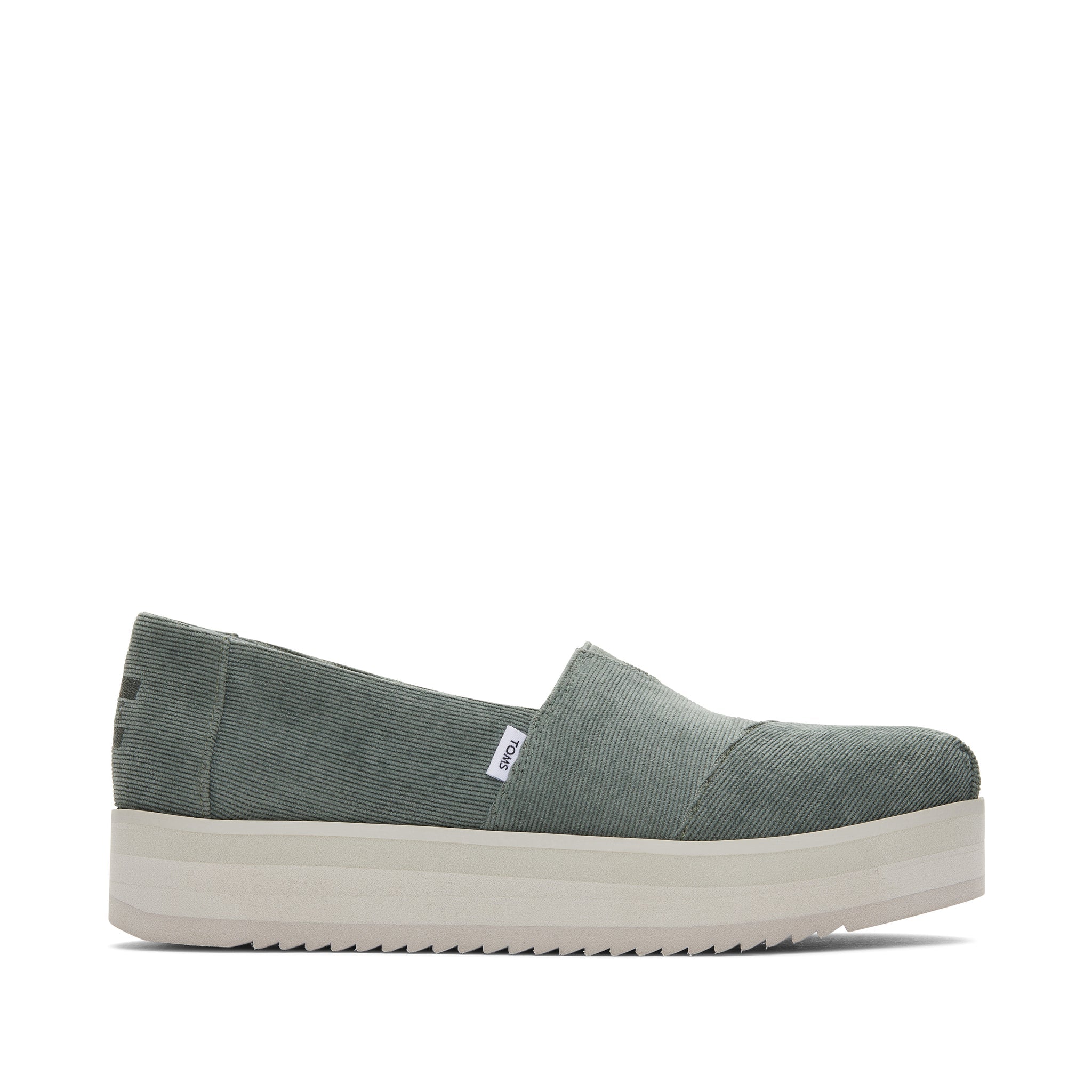 Alpargata Green Corduroy Midform Espadrille Side View