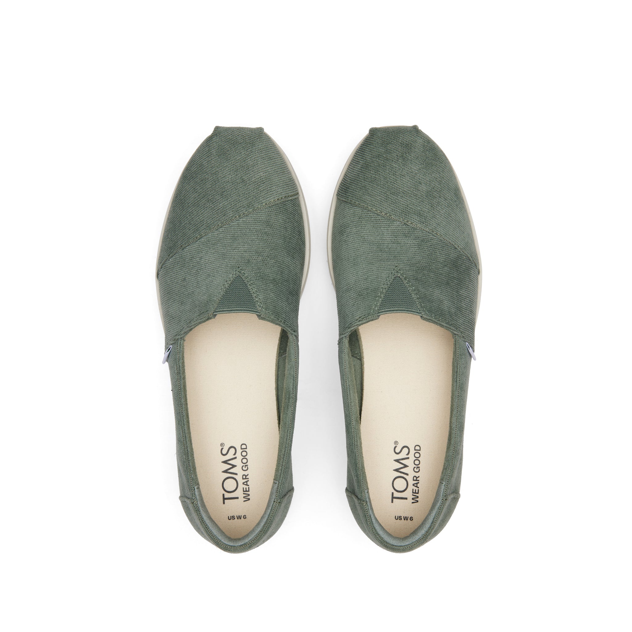 Alpargata Green Corduroy Midform Espadrille Top View