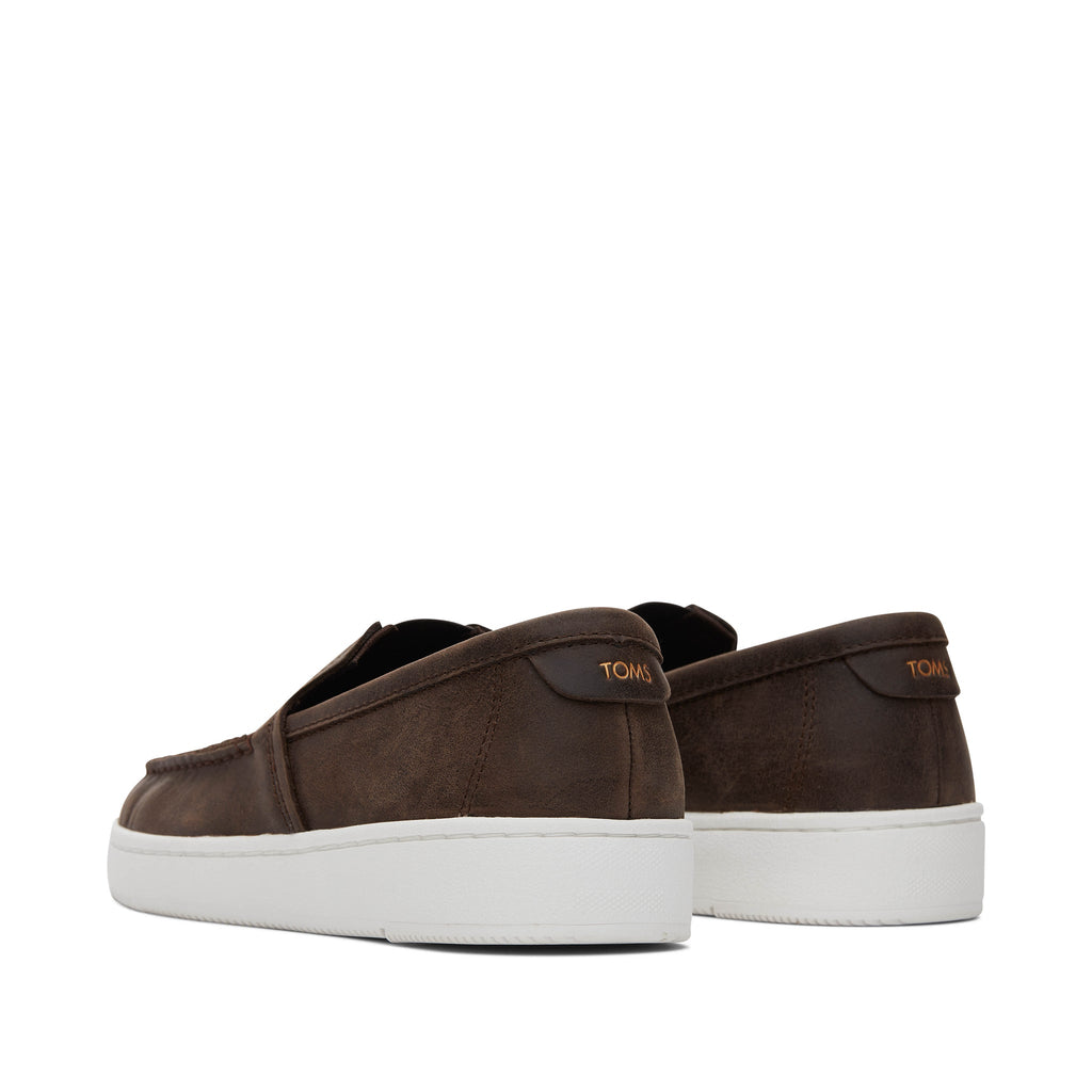 TRVL LITE Brown Leather Loafer Back View