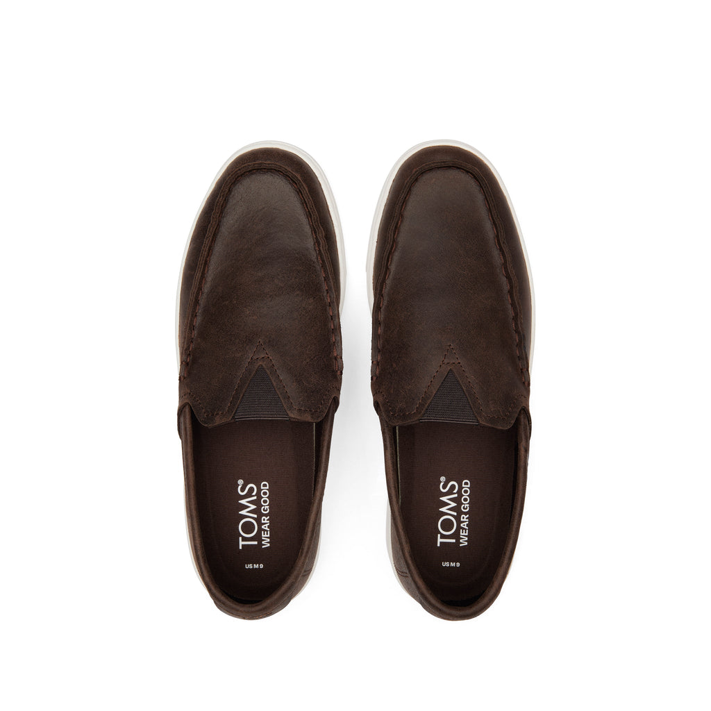 TRVL LITE Brown Leather Loafer Top View