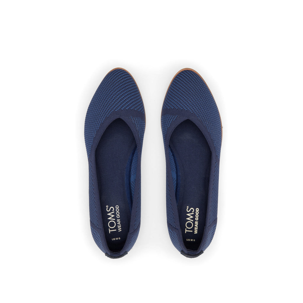 Jutti Neat Navy Knit Flat Top View
