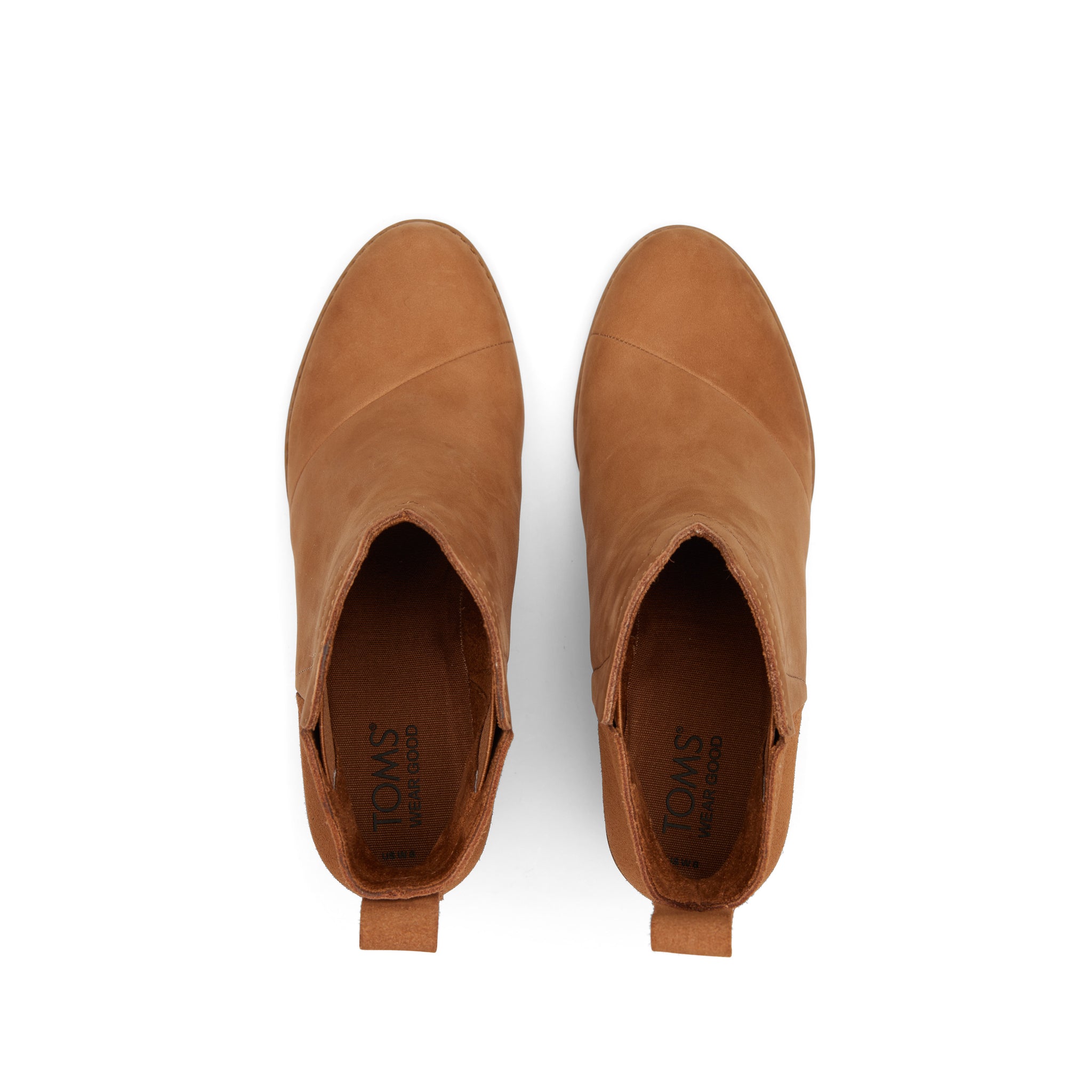 Clare Tan Leather Wedge Boot Top View