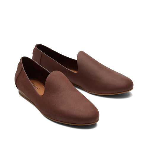 Darcy Chestnut Leather Flat Front View
