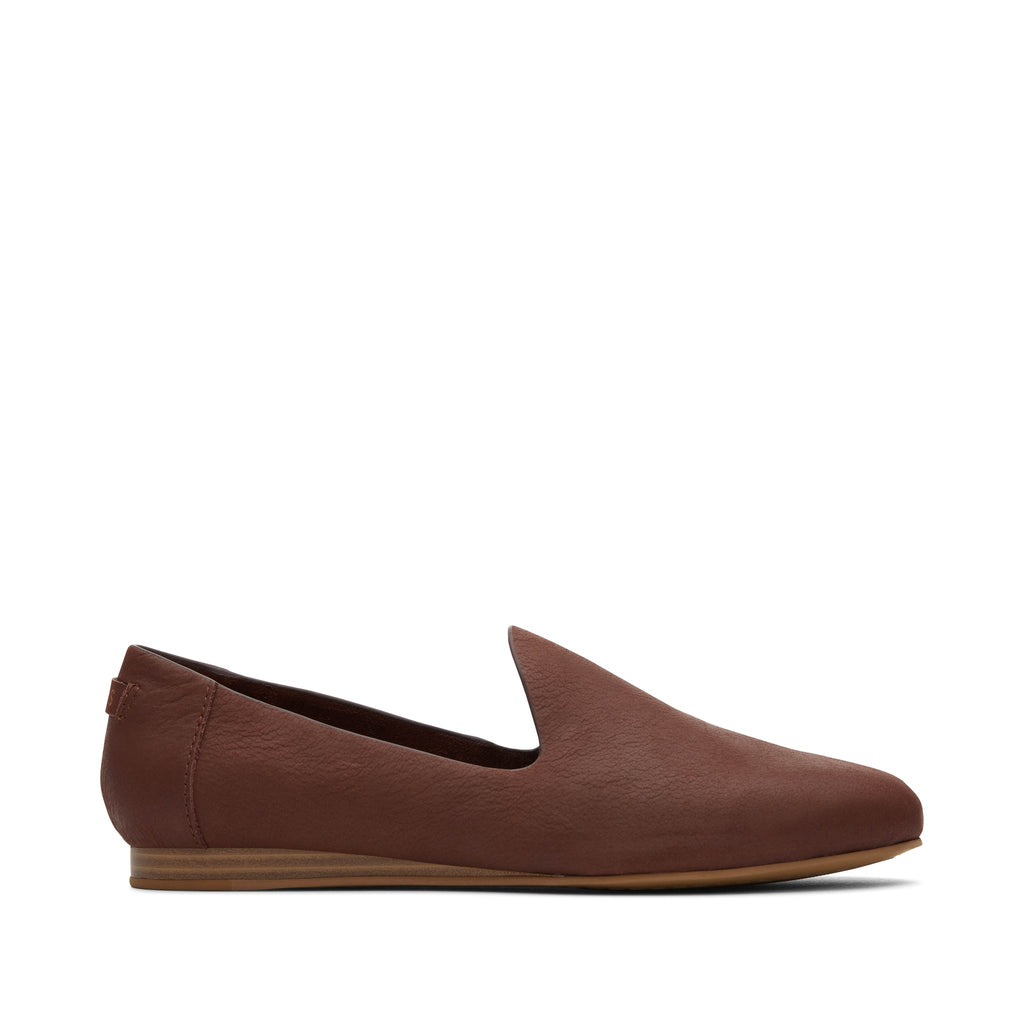 Darcy Chestnut Leather Flat Side View