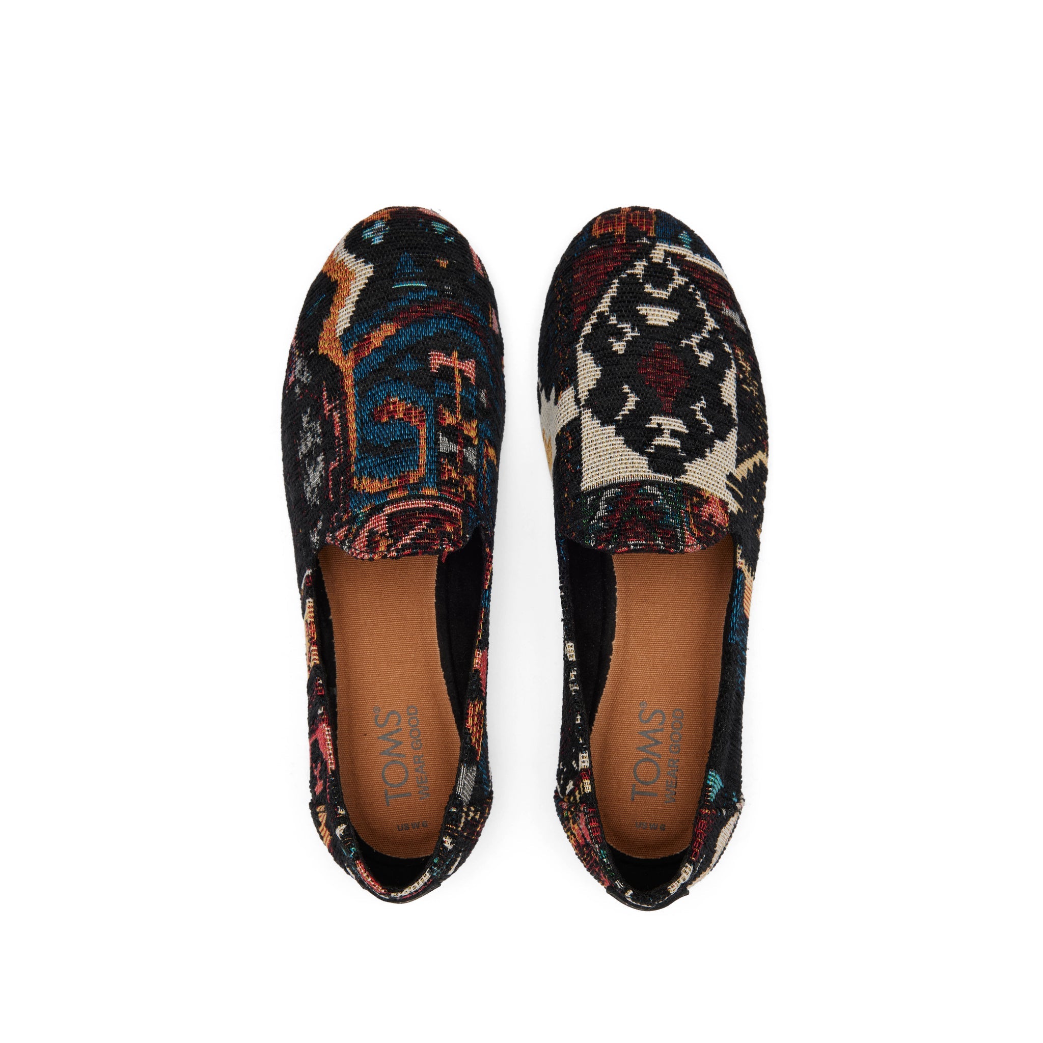 Darcy Black Global Woven Flat Top View