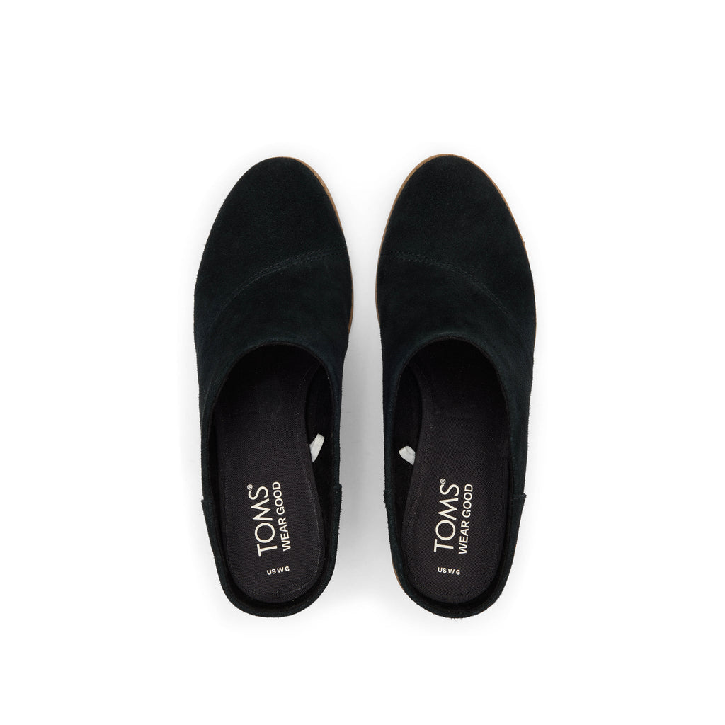 Evelyn Black Suede Mule Top View