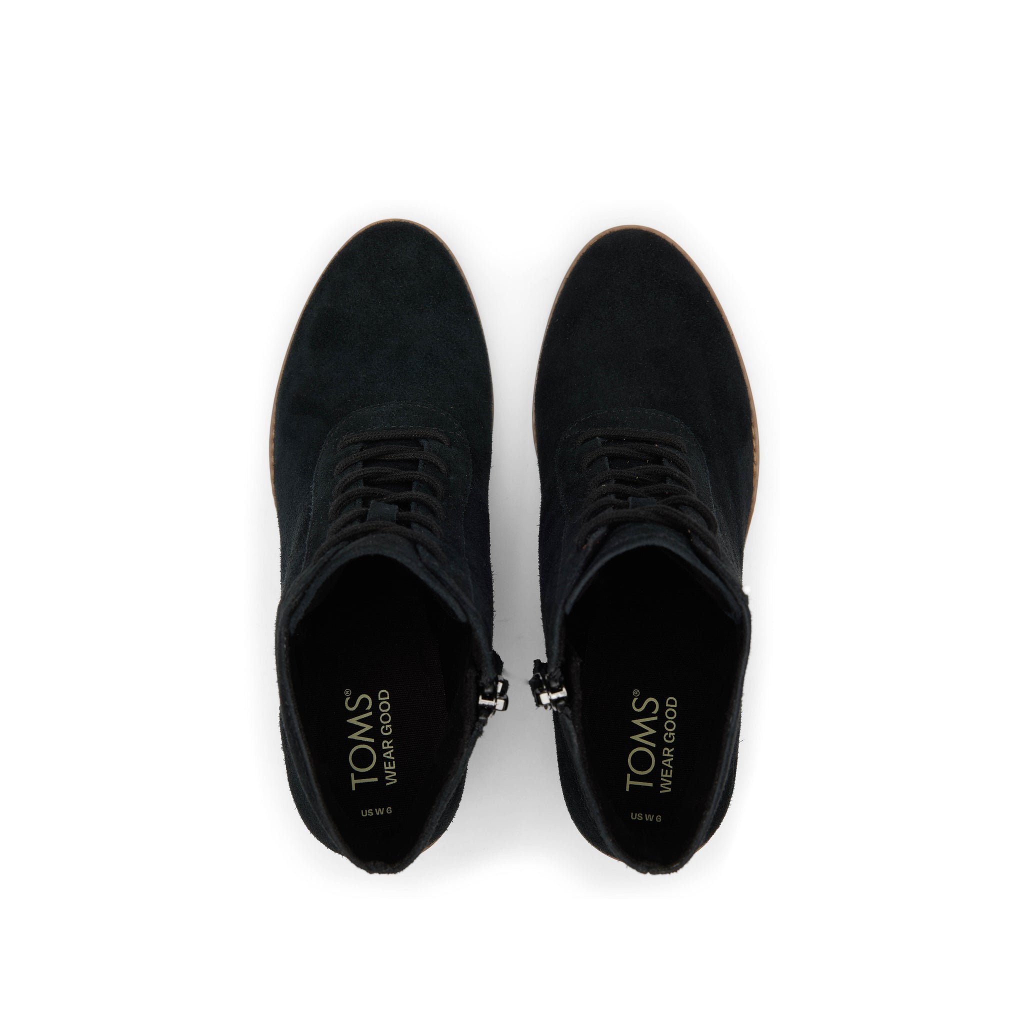 Evelyn Black Suede Lace-Up Heeled Boot Top View