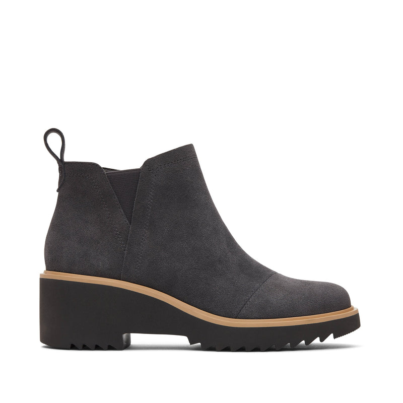 Maude Forged Iron Suede Wedge Boot Side View