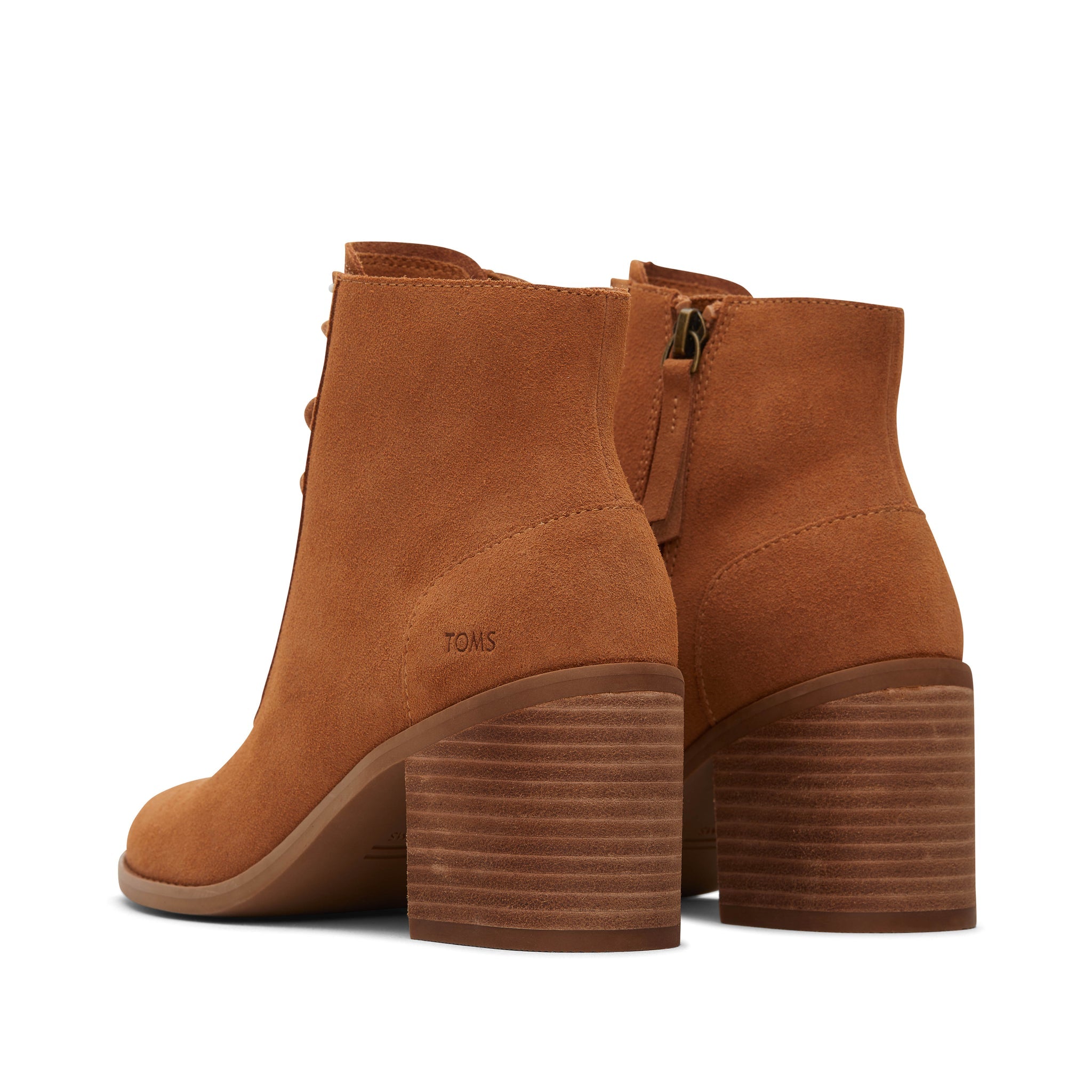 Evelyn Tan Suede Lace-Up Heeled Boot Back View