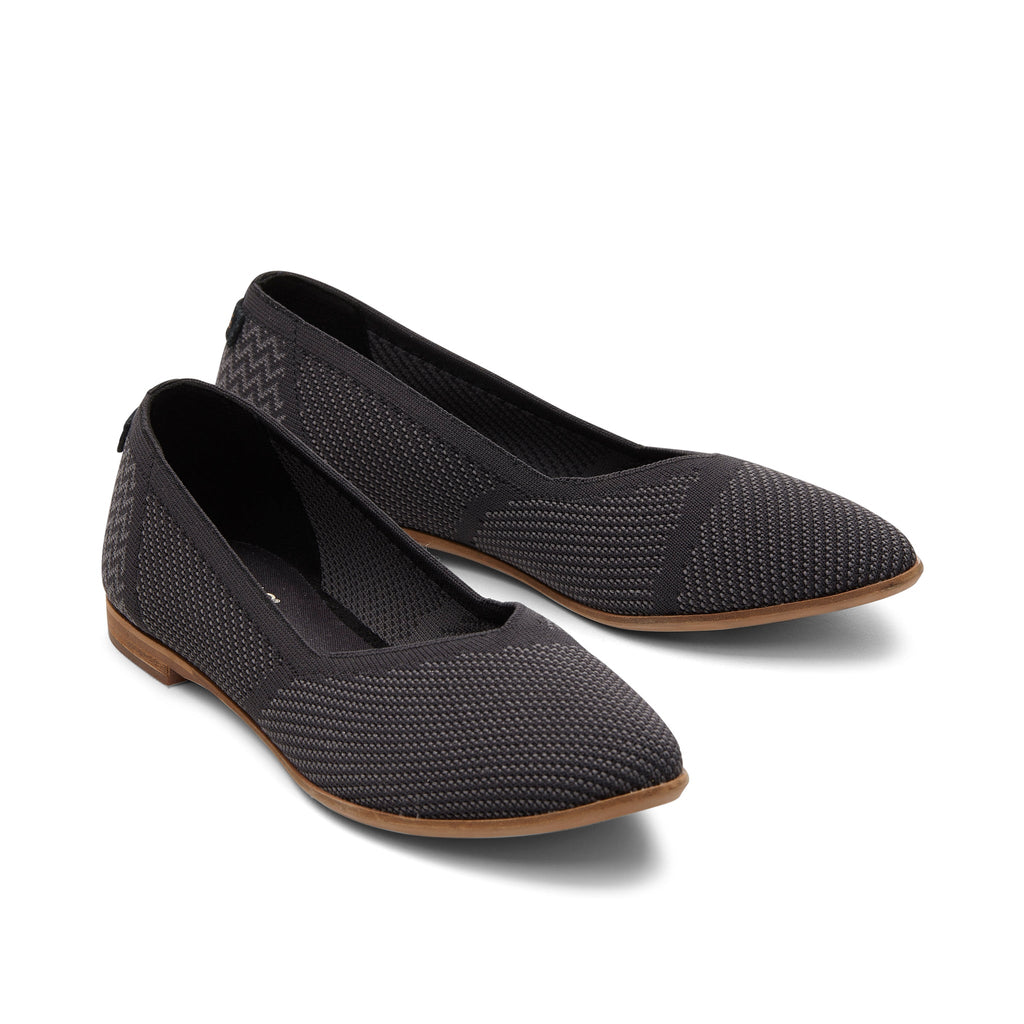Jutti Neat Black Knit Flat Front View