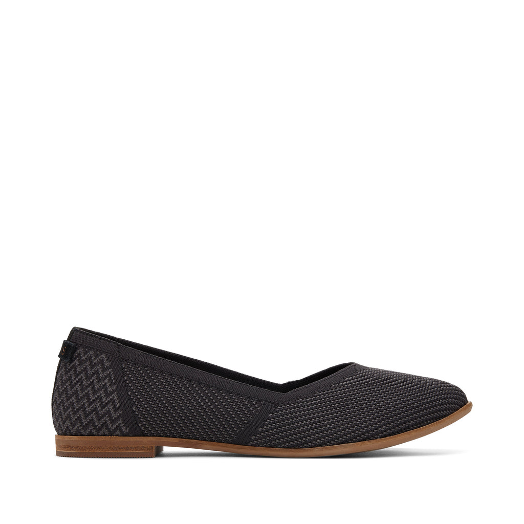 Jutti Neat Black Knit Flat Side View