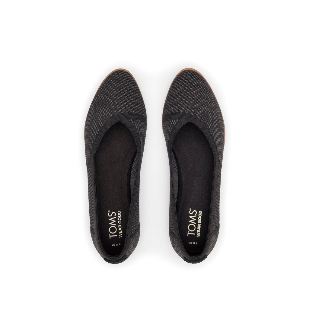 Jutti Neat Black Knit Flat Top View