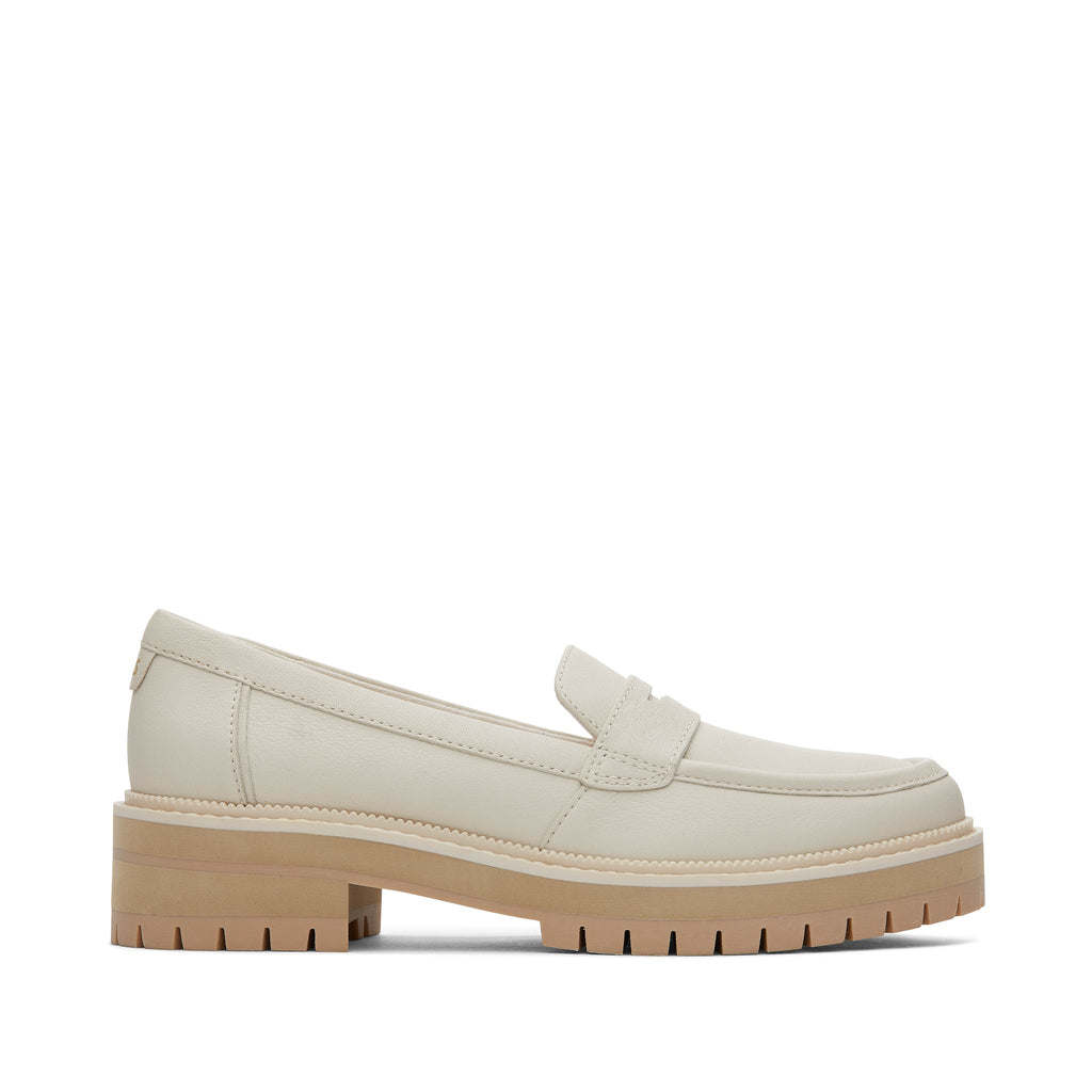Cara Light Sand Leather Loafer Side View