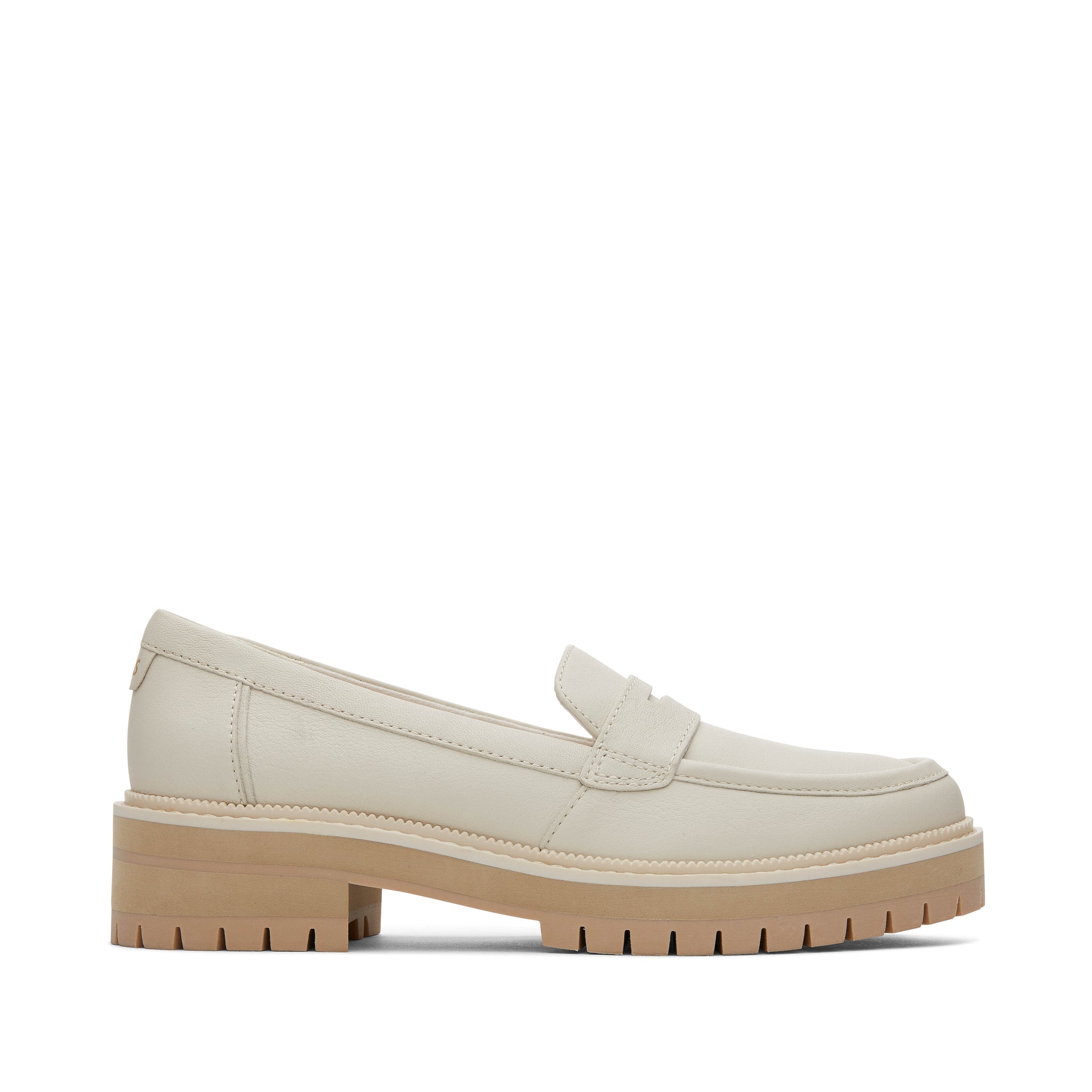 Cara Light Sand Leather Loafer Side View