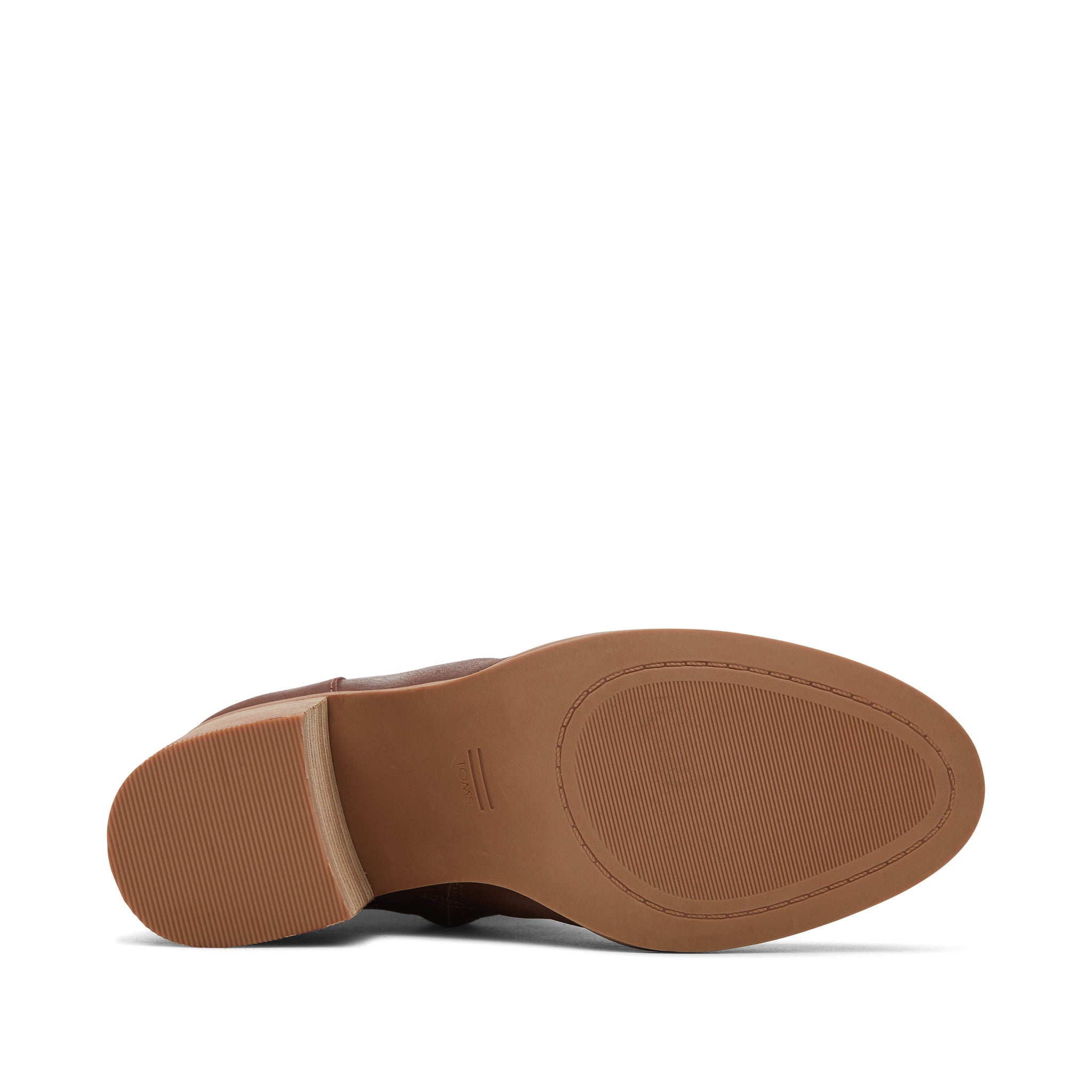 Evelyn Chestnut Leather Heeled Boot Bottom Sole View