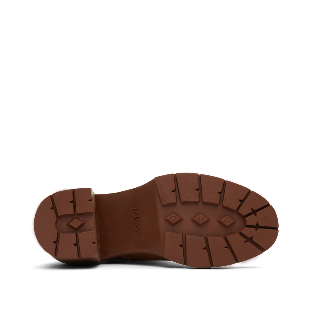 Rya Tan Leather Heeled Boot Bottom Sole View