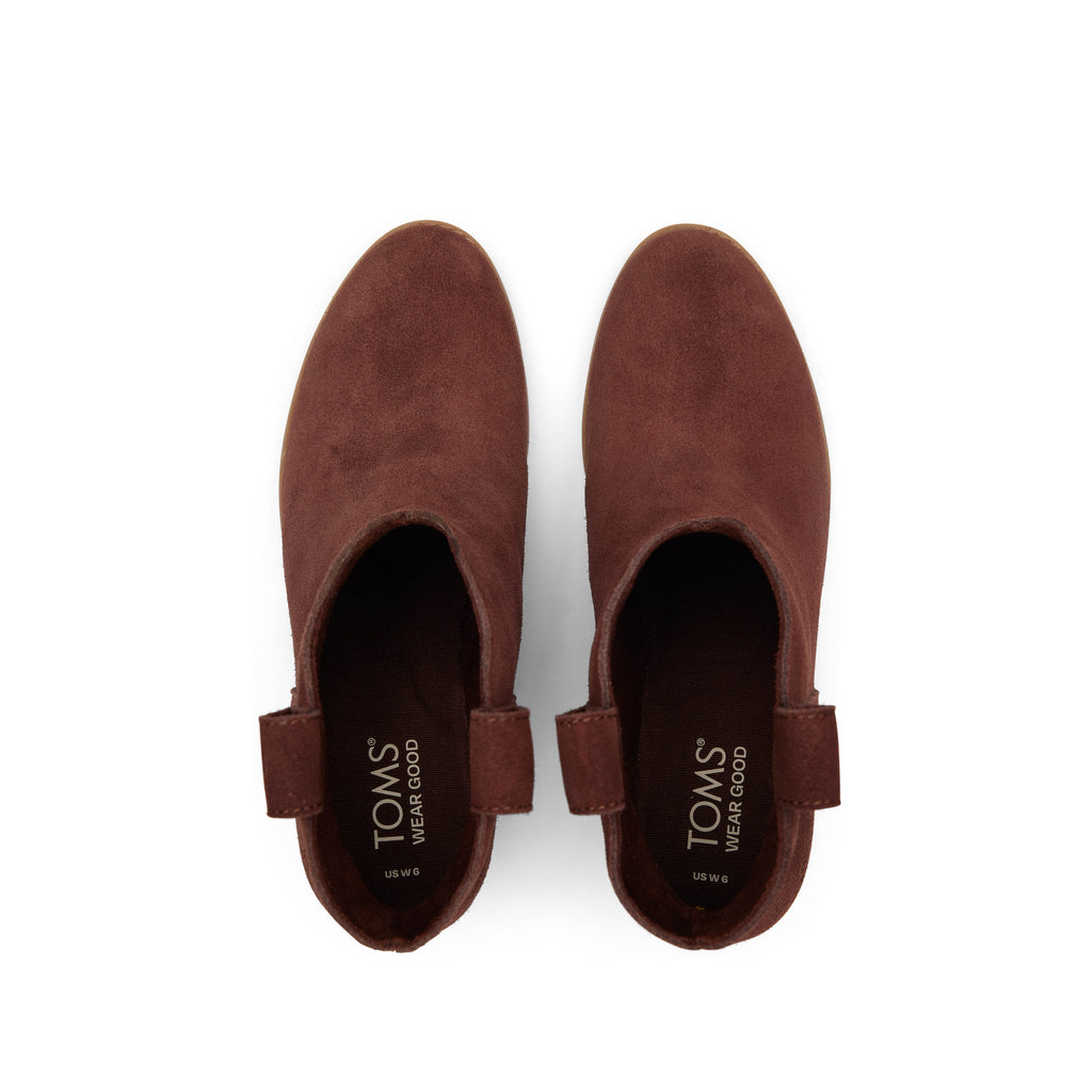 Constance Chestnut Suede Heeled Boot Top View