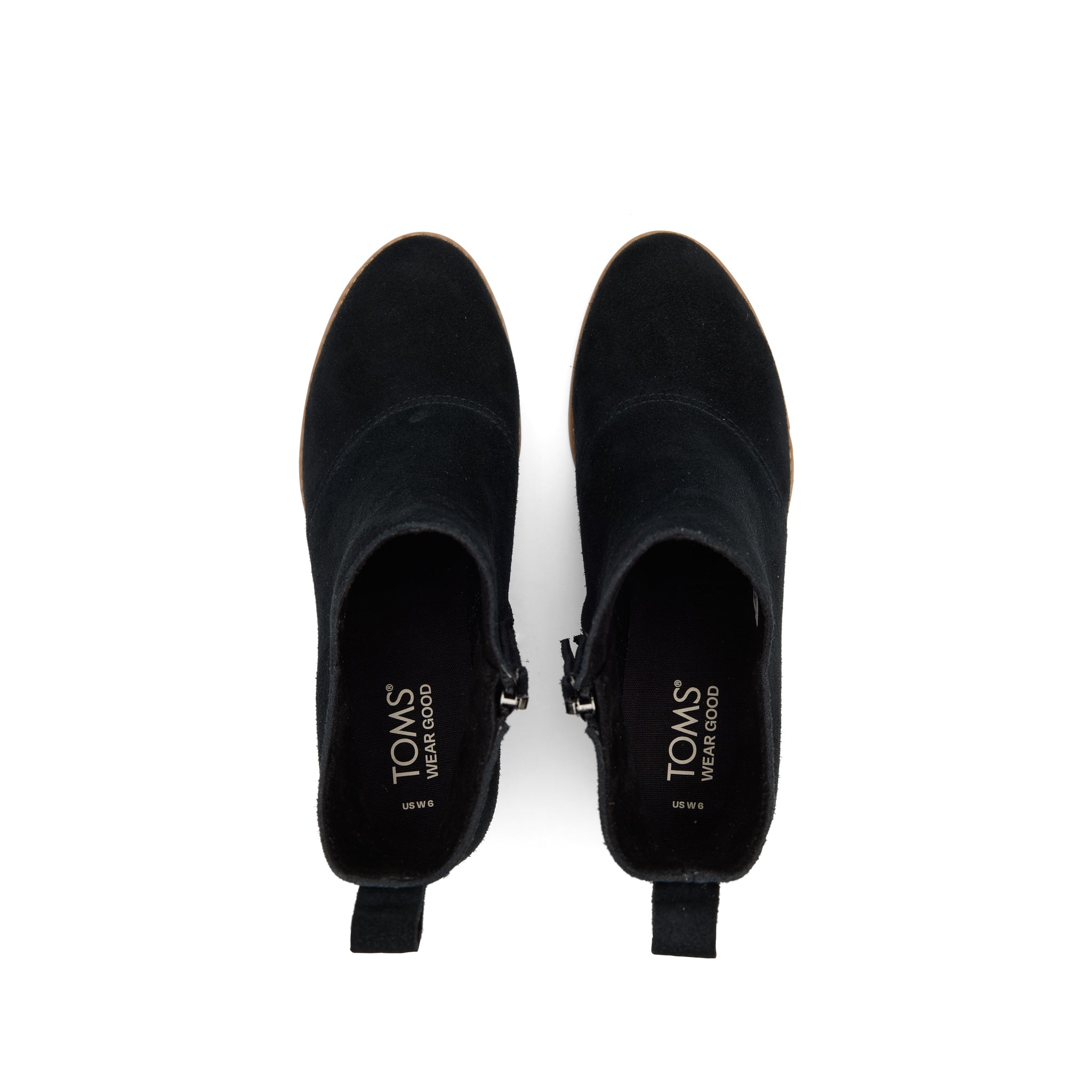 Sutton Black Suede Wedge Boot Top View