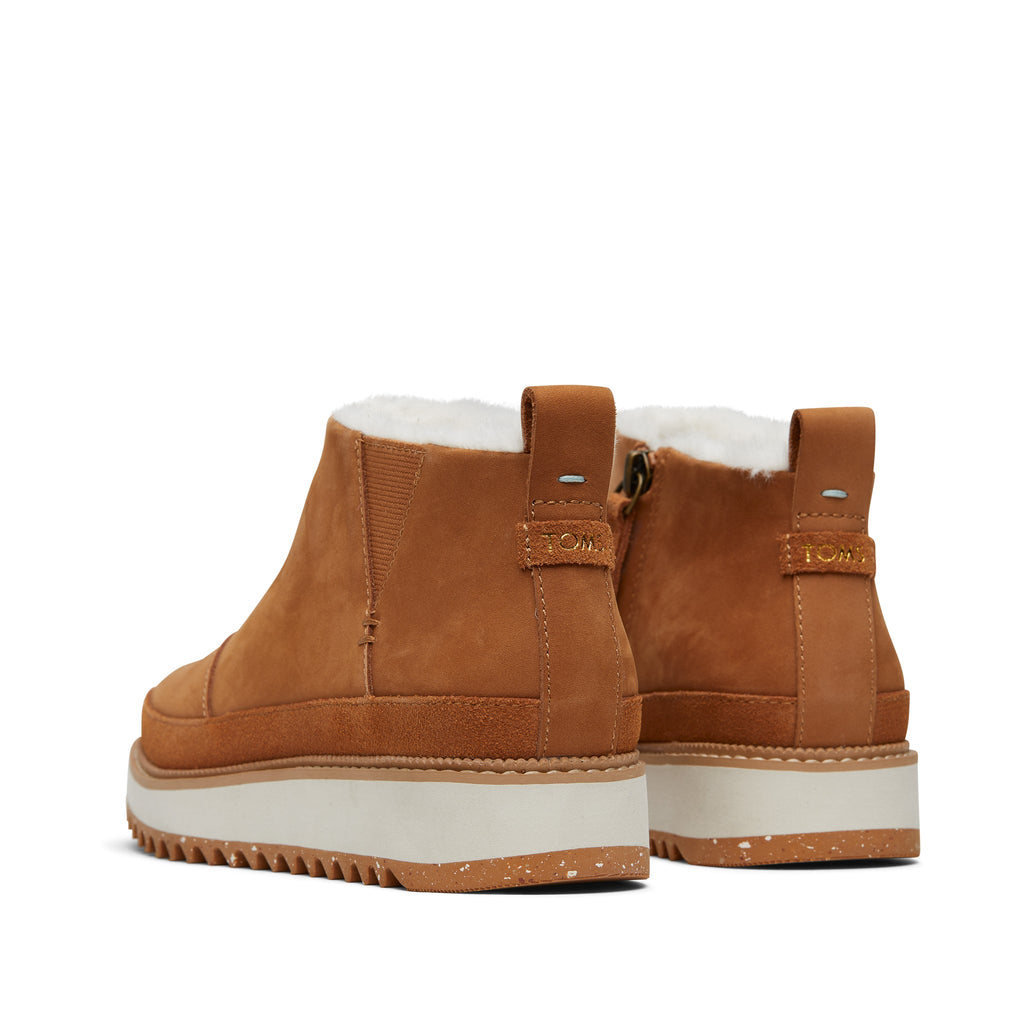 Marlo Tan Water Resistant Faux Fur Boot Back View