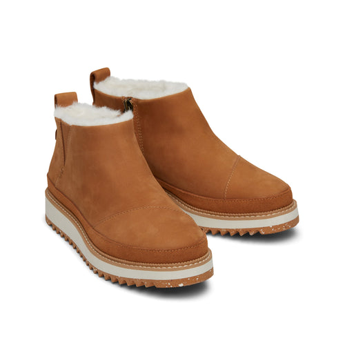 Marlo Tan Water Resistant Faux Fur Boot Front View