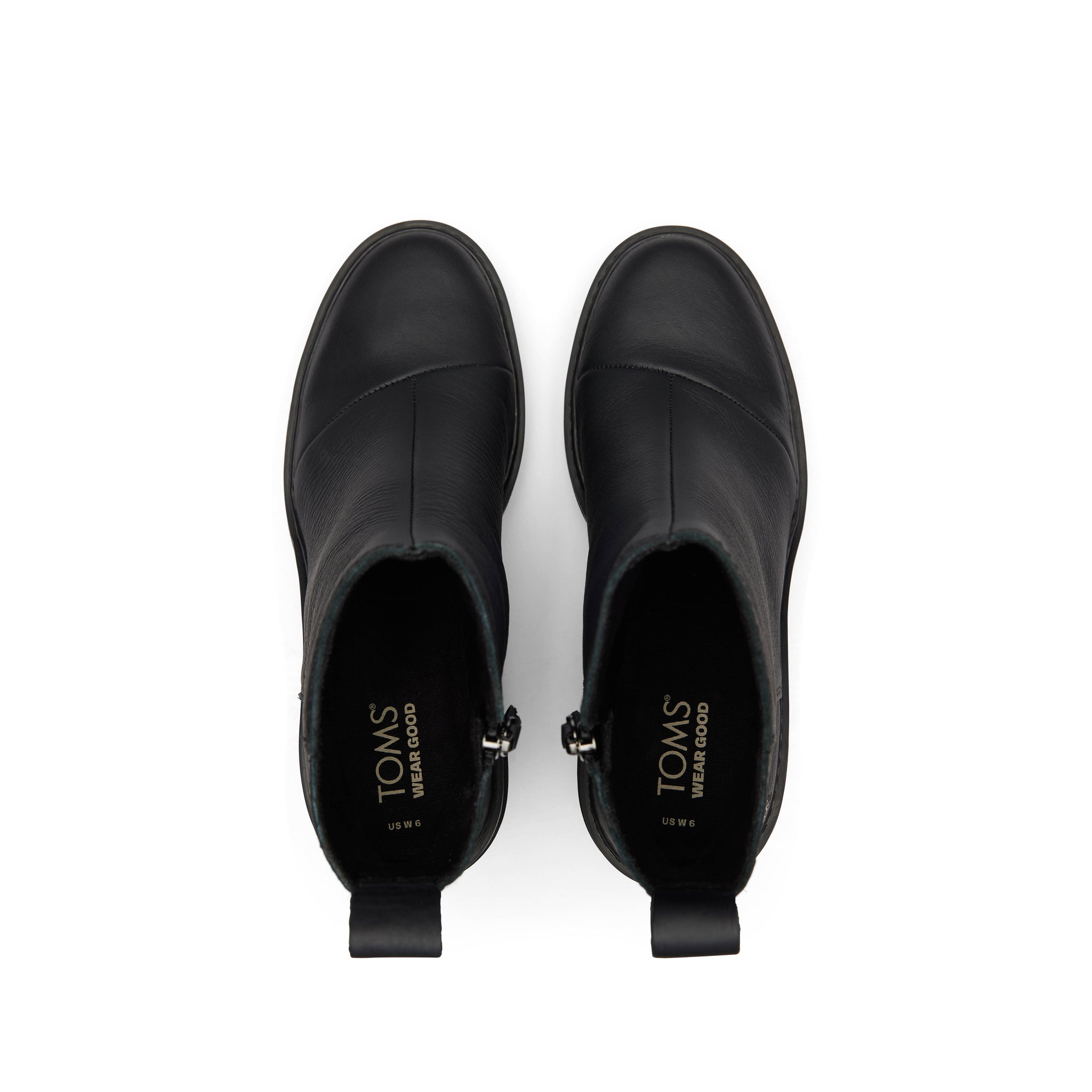 Rya Black Leather Heeled Boot Top View