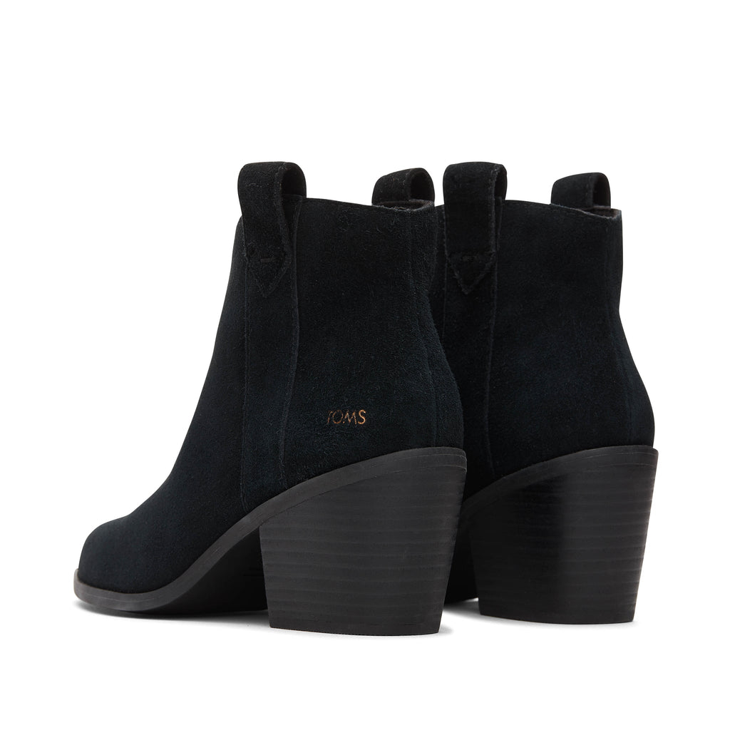 Constance Black Suede Heeled Boot Back View