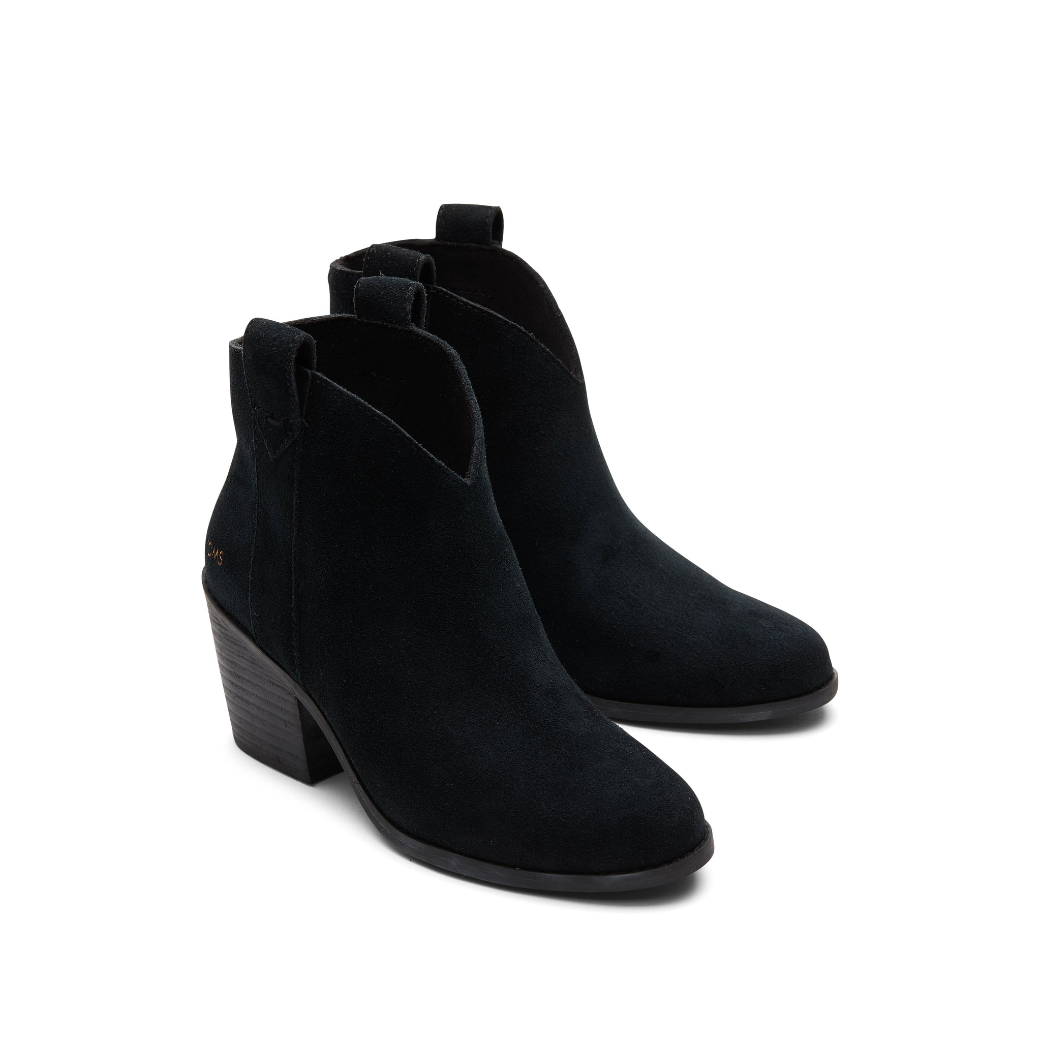 Constance Black Suede Heeled Boot Front View