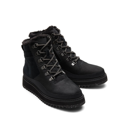 Mojave Black Water Resistant Leather Boot Front View