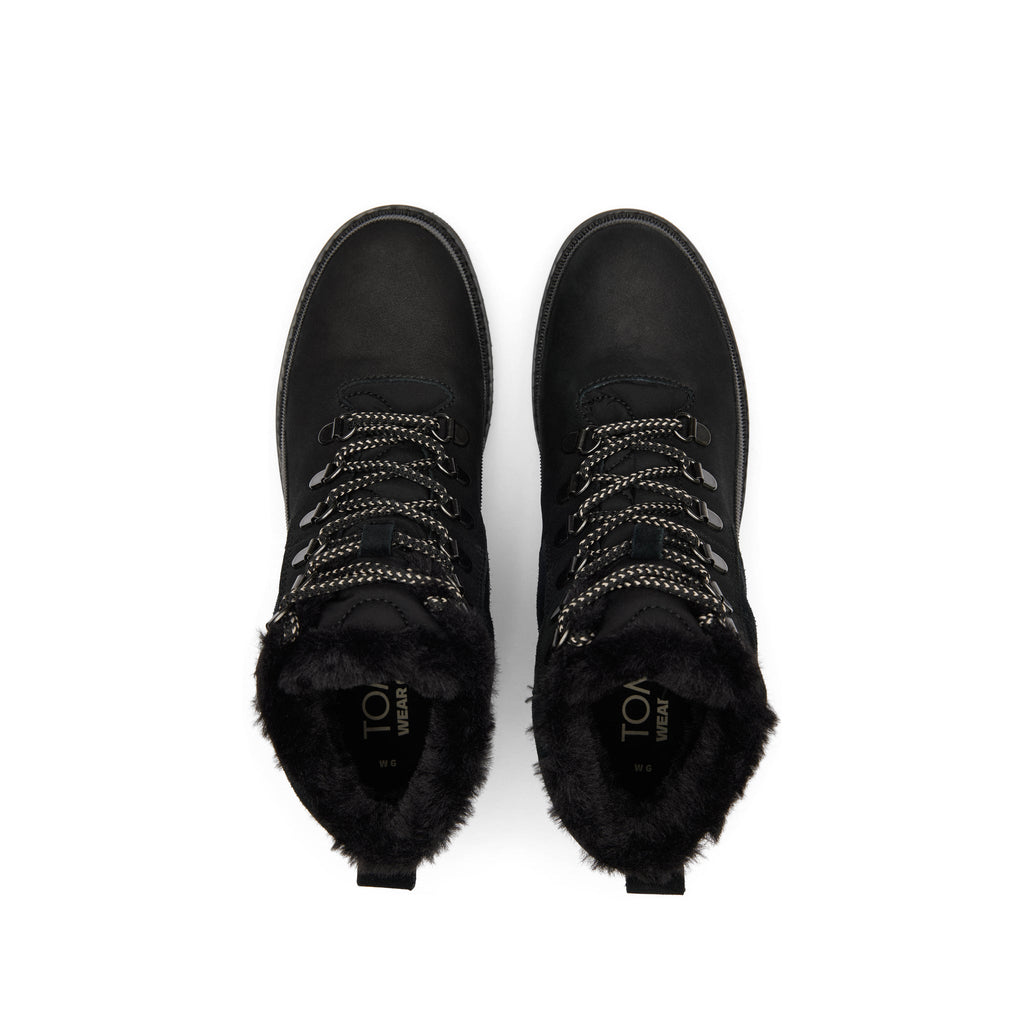 Mojave Black Water Resistant Leather Boot Top View