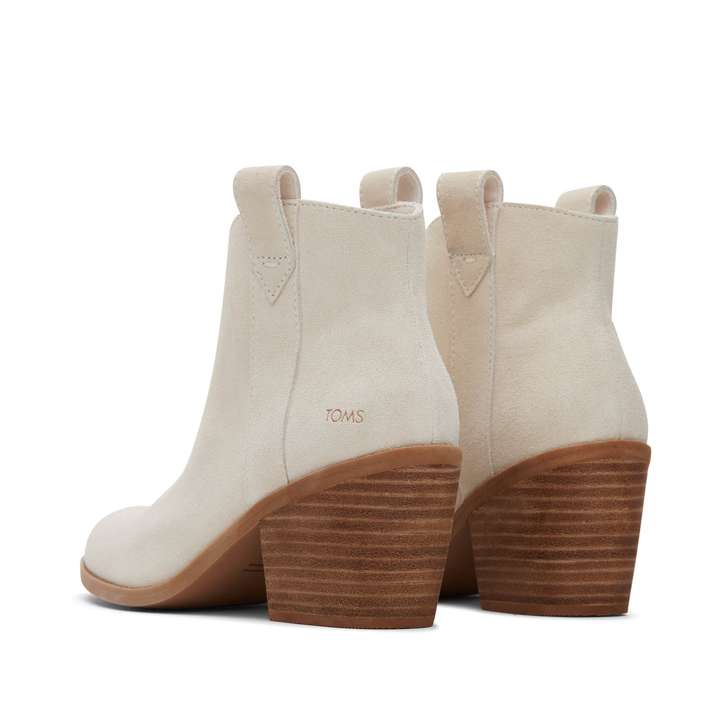 Constance Light Sand Suede Heeled Boot Back View