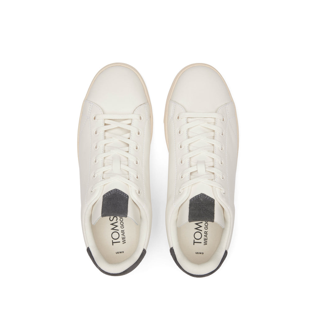 TRVL LITE Porcelain Grey Leather Lace-Up Sneaker Top View