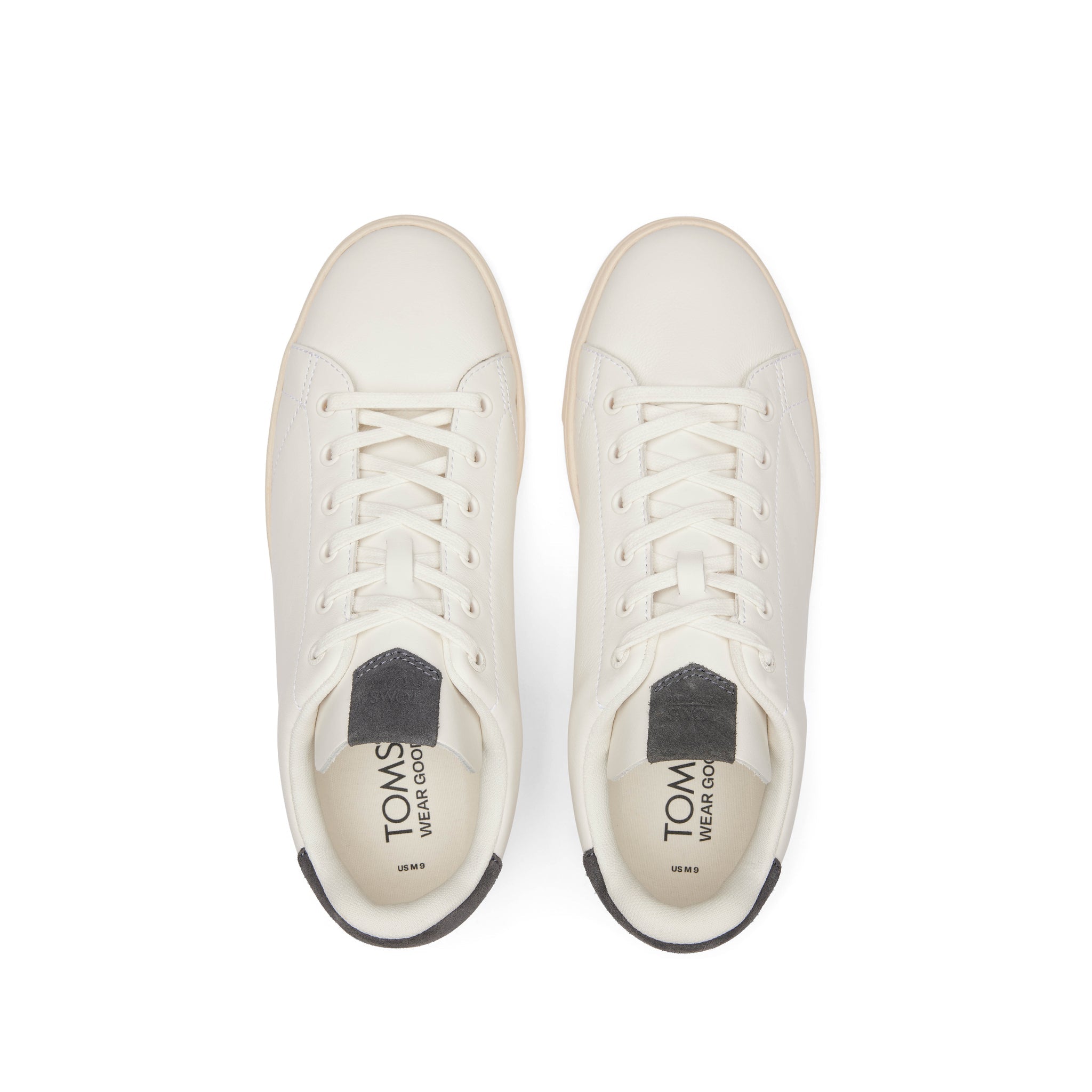 TRVL LITE Porcelain Grey Leather Lace-Up Sneaker Top View