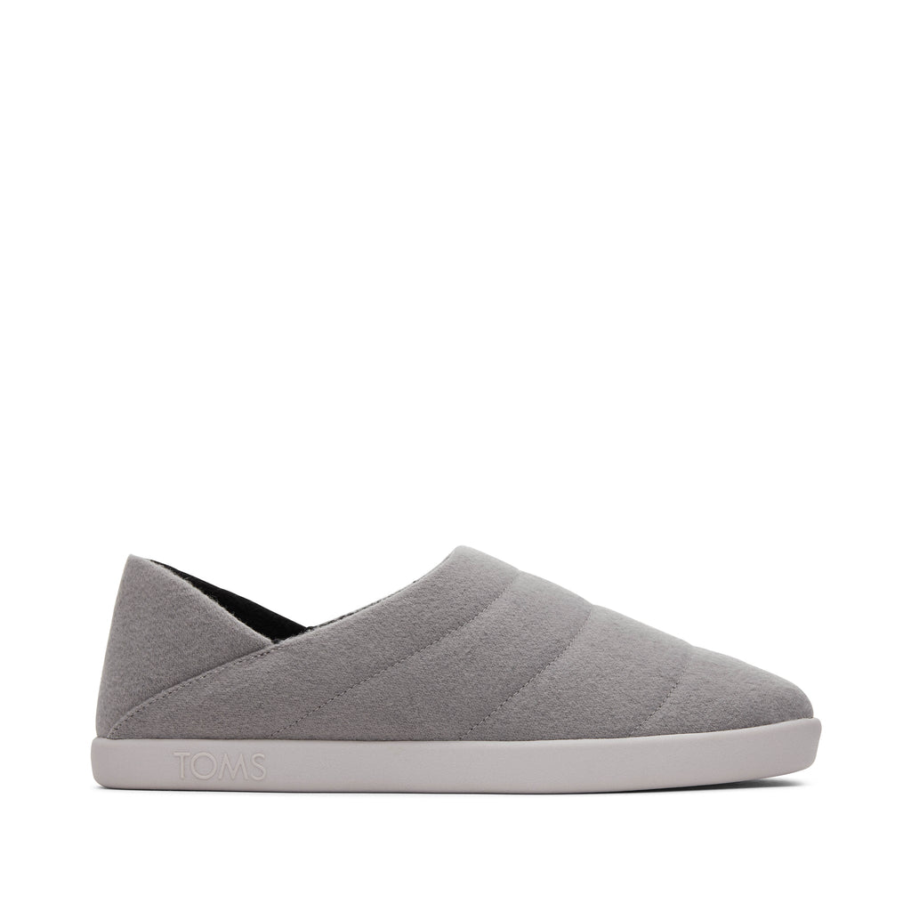 Ezra Grey Faux Fleece Convertible Slipper Side View