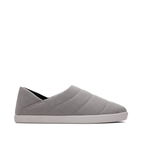 Ezra Grey Faux Fleece Convertible Slipper Side View