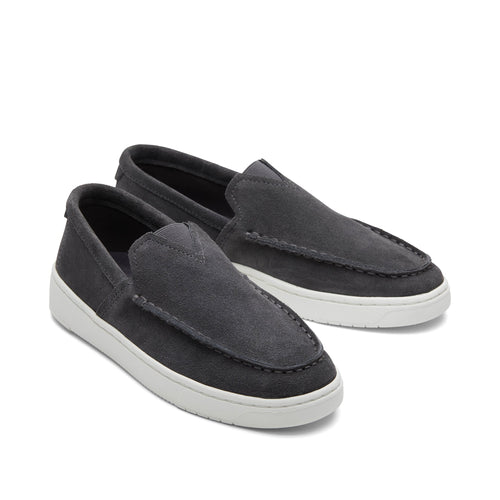 TRVL LITE Grey Suede Loafer Front View