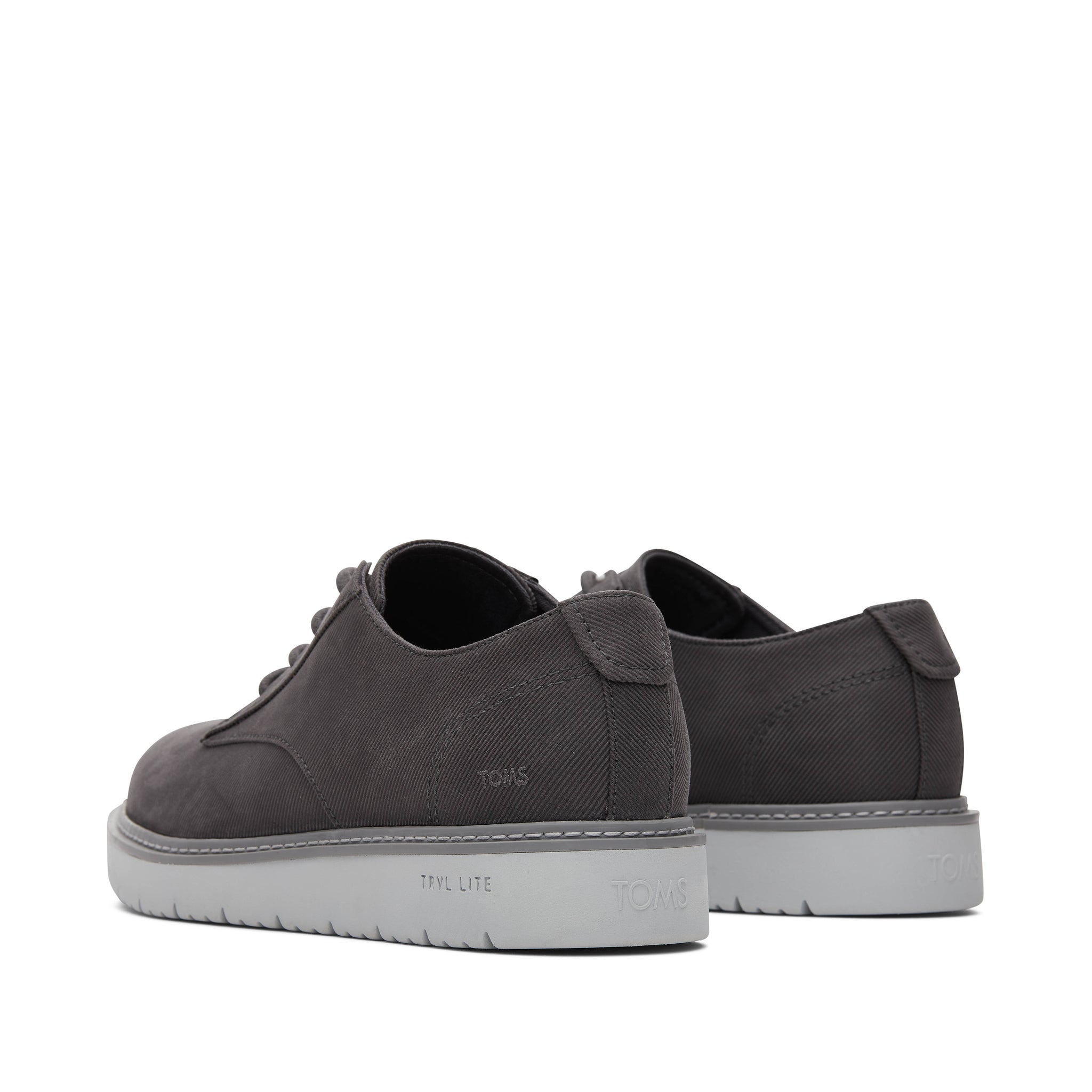 Navi TRVL LITE Grey Waxed Canvas Dress Shoe Back View