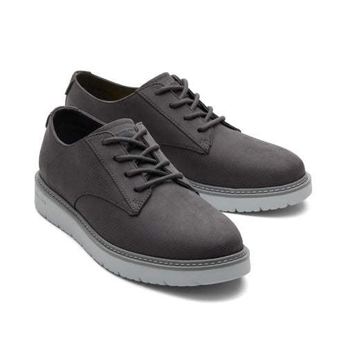 Navi TRVL LITE Grey Waxed Canvas Dress Shoe Front View
