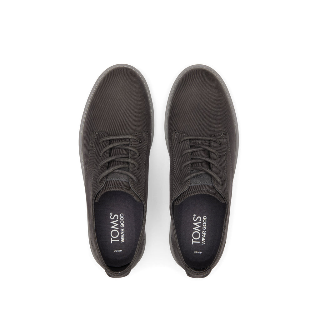 Navi TRVL LITE Grey Waxed Canvas Dress Shoe Top View