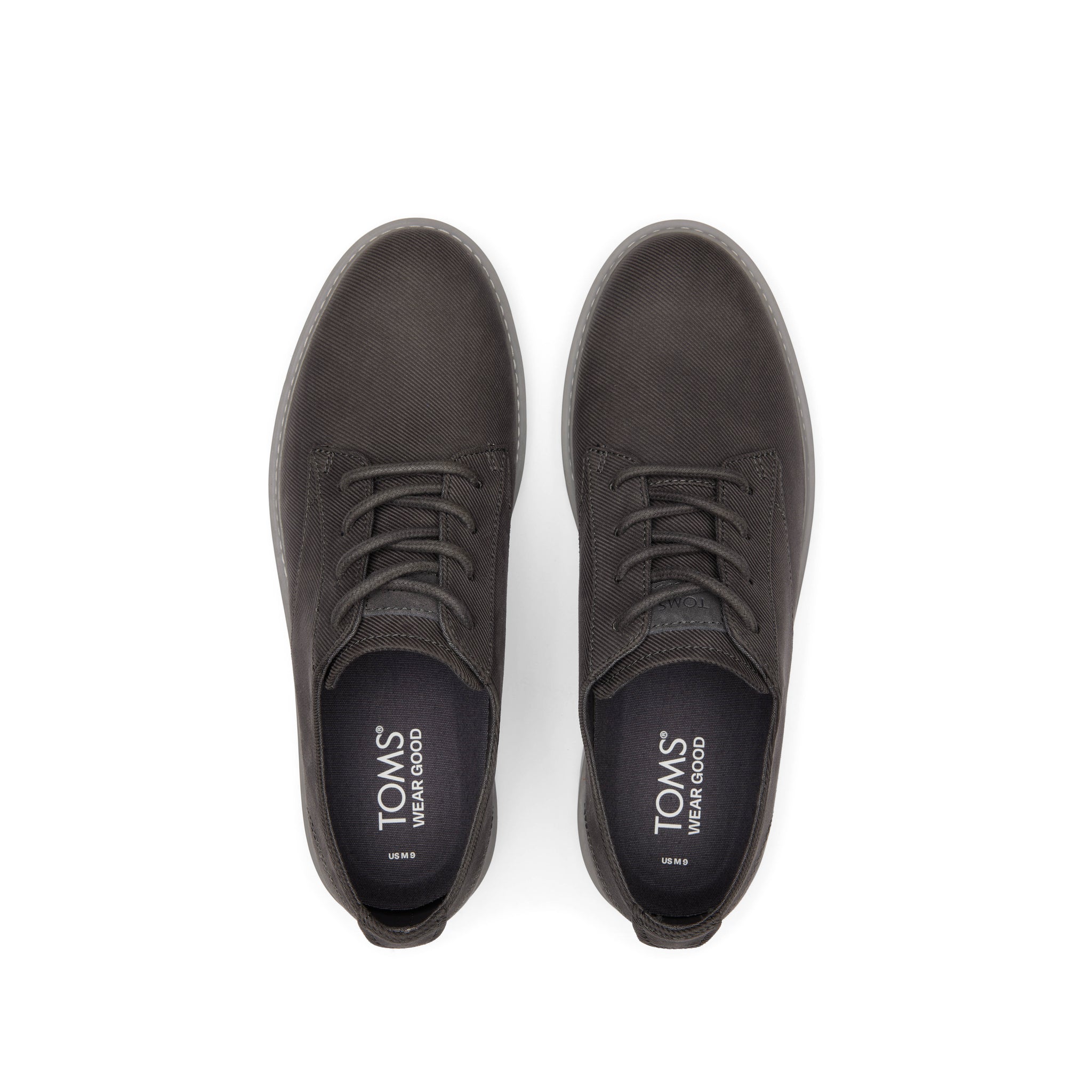 Navi TRVL LITE Grey Waxed Canvas Dress Shoe Top View
